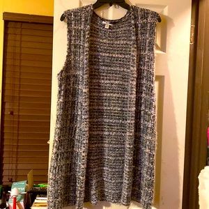 Multi-color blue, gray, hint of pink and white cardigan size large